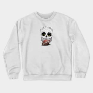 Cute Baby Owl Playing With Football Crewneck Sweatshirt